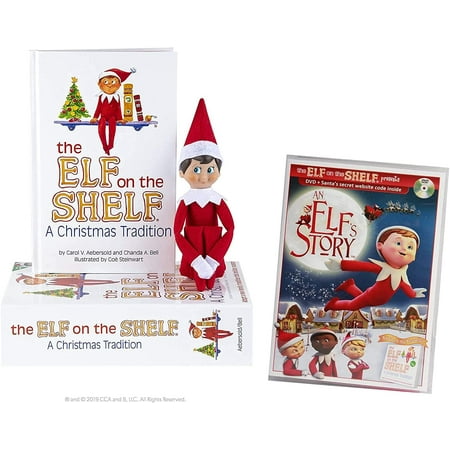 Elf on the Shelf Blue Eyed Boy with Bonus "An Elf Story" DVD - Direct From North Pole in Limited Edition Official Gift Box