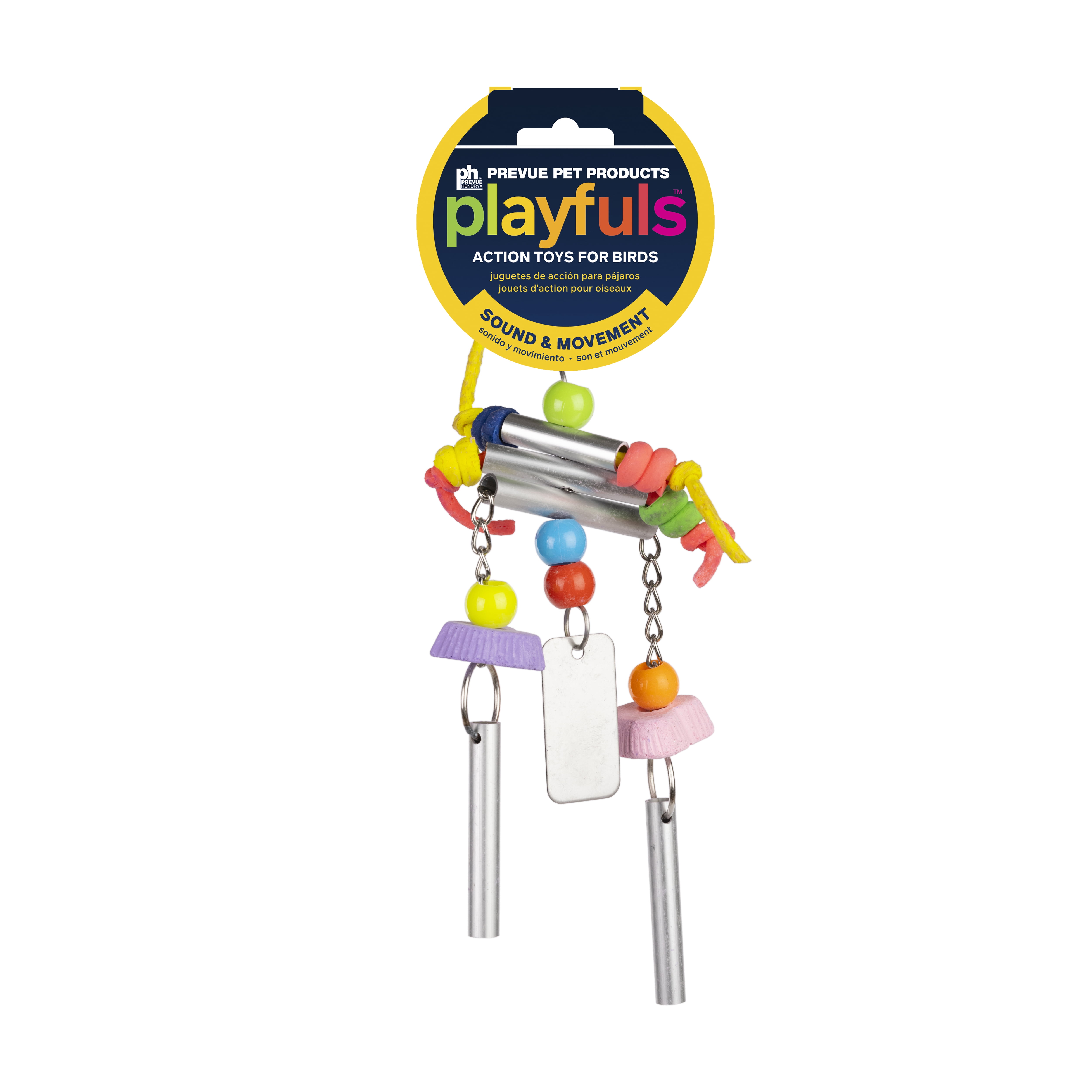 Prevue Pet Products Summer Breeze Bird Toy with Calcium Wafers and Metal Windchimes