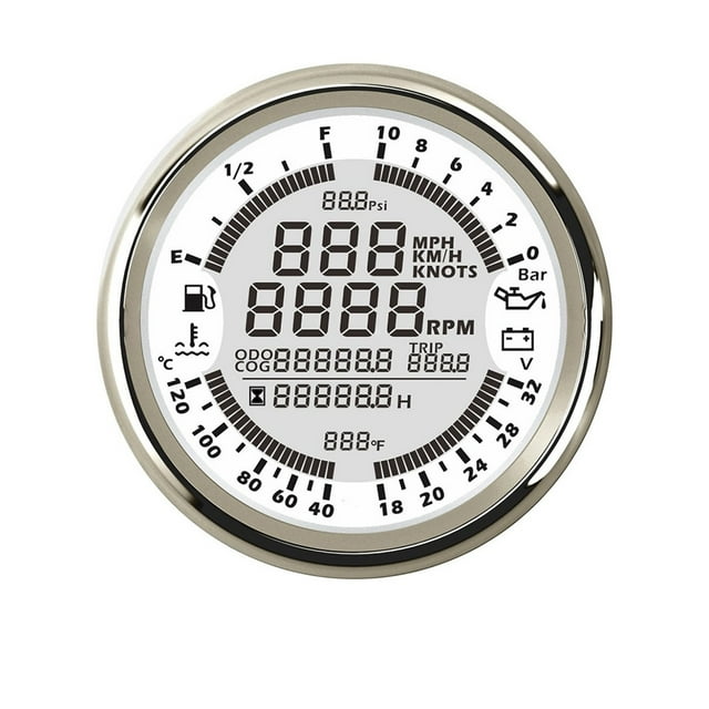 Waterproof 6 In 1 Multi-function Gauges GPS Speedometer Tachometer 12V 24V Fuel Level Water Temp Oil Pressure ,Universal Compatibility