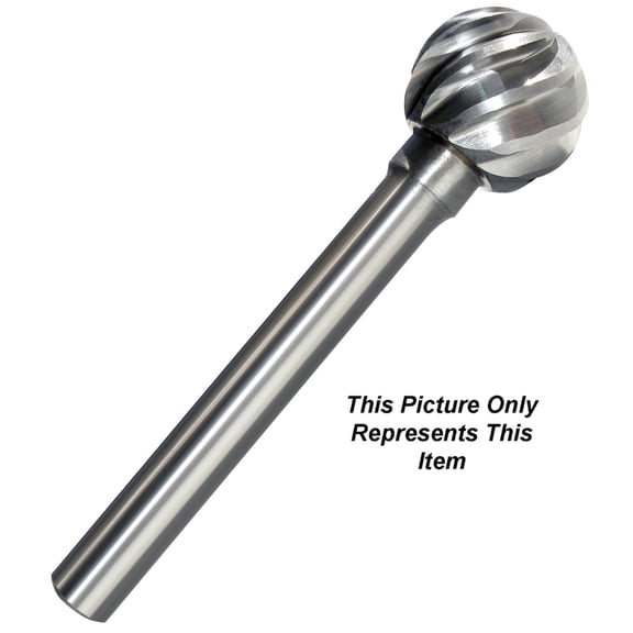 Manufacturer Varies Carbide Bur,Ball Shape,1/2 In,1/4 Shank 310-002507