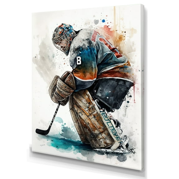 Designart Hockey Goalie During Game V Canvas Wall Art