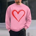 thumbnail image 1 of TaTaai Men's Valentine Heart Print Long Sleeve Round Neck Pullover, Valentine's Day Gift, Casual Sports Activewear Top Gift, 1 of 6