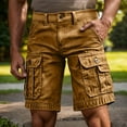 thumbnail image 5 of Havenre Men's Cotton Twill Hiking Tactical Cargo Shorts Lightweight Multi Pockets Relaxed Fit Casual Golf Outdoor Work Shorts Big & Tall Khaki M, 5 of 5