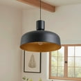 thumbnail image 2 of Aiwem 18 IN Matte Black Contemporary Pendant Light with Copper Gold Inside for Living Room Kitchen Island, 2 of 9