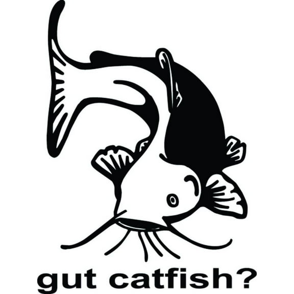 Gut Catfish 20"X15" - Living Room - Picture Art - Peel & Stick Vinyl Wall Decal Sticker