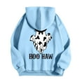 thumbnail image 3 of Hoodies for Men Halloween Cartoon Ghost Print Casual Pullover Warm Comfortable Hooded Sweatshirt Fall Winter Streetwear Loose Sweatshirts for Men Light Blue M, 3 of 4
