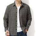 thumbnail image 2 of Fashion Plus Size Long Sleeve Shirts for Mens Casual Button Tops Short Sleeve Plaid Shirt Hooded Blouse Clearance Under 5$!, 2 of 8