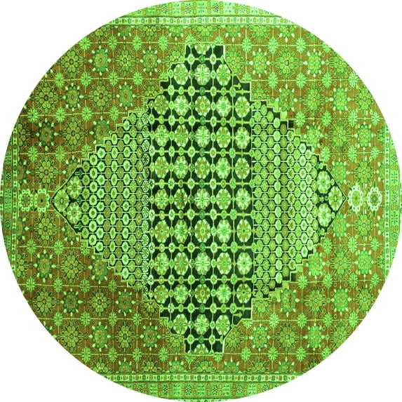 Ahgly Company Indoor Round Persian Green Traditional Area Rugs, 8' Round