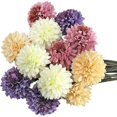 thumbnail image 1 of 12 piezas de flores artificiales, crisantemos artificiales de 4 colores, ramo de hortensias de seda para bodas, hogar, jardín, fiesta, oficina, longitud 25 cm, Versalles, 1 of 5
