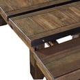 thumbnail image 2 of Benzara Rustic Style Acacia Wood Dining Table with Two Separate Extension Leaves, Brown, 2 of 5