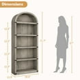 thumbnail image 3 of QinaQin Librero farmhouse arqueado de 71.65 pulgadas, gabinete de madera de 5 niveles para almacenamiento y exhibición, ideal para sala u oficina en casa, 3 of 8