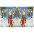 thumbnail image 5 of Wobogo Snowy Plump Orange Cat Kitchen Curtains 2 Piece Set Farmhouse Country Style Light Filtering Small Window Drapes Suitable for Bathroom Laundry Room and RV 27x24in, 5 of 9