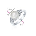 thumbnail image 3 of Bling Jewelry Womens Bridal CZ Halo Pearl Cocktail Statement Ring in Sterling Silver Solitaire Style, 3 of 6