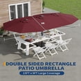 thumbnail image 2 of EastVita 15FT Patio Umbrella with Base Double-Sided Rectangular Outdoor Umbrella Ideal for Backyard Garden Deck Swimming Pool Wine Red, 2 of 5