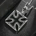 thumbnail image 3 of Collar con colgante de cruz de Malta de esmalte negro, caballero templario y cruz de caballero., 3 of 5