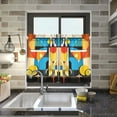 thumbnail image 4 of Yayeee Kitchen Curtains Tier Pair Light Filtering 27"x36" Rod Pocket Short Cafe Window Panel, Modern Cocktails, 4 of 7