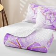 thumbnail image 4 of Manfei Cartoon Initial P Bed Spread Queen,Marble Pattern Queen Coverlet Set,Purple,3pcs, 4 of 7