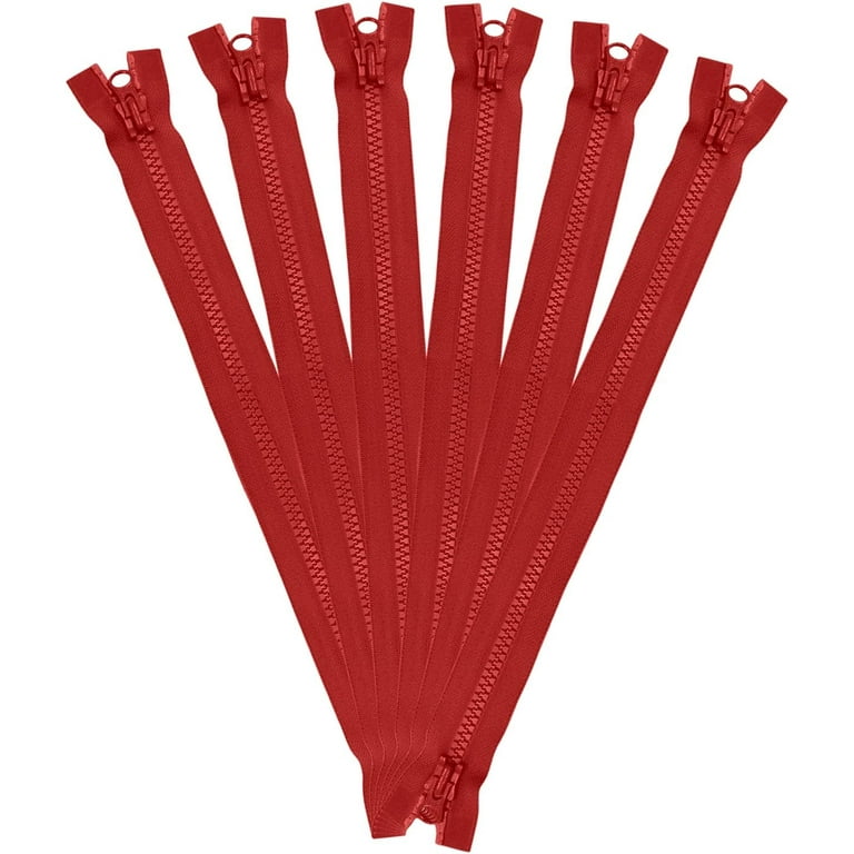 Plastic Jacket Zipper open-end 68 cm red