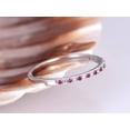 thumbnail image 4 of HeartsAndYou 1.1ct Natural Pink Sapphire Diamond Wed Band Half Eternity 14k SOLID White Gold, 4 of 9