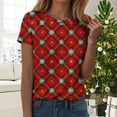 thumbnail image 2 of Drie Christmas Oversized Tees for Women Women's Short Sleeve T-Shirts Workout Tops Fitness Activewear Red,XL, 2 of 6