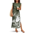 thumbnail image 3 of KUIFORTI Matching Couple Outfits Quick-dry Tropical Palm Tree Husband and Wife Clothing Womens Summer Dresses with Pockets Round Neck for Summer Vacation Trip, 3 of 7