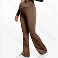 thumbnail image 5 of KANG Fashion Women's High-Waisted Maternity Yoga Pants Crossed Support Belly Band Flattering Flared Leg Design Soft Stretchy Comfortable Prenatal Workout Leggings Coffee L, 5 of 7
