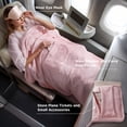 thumbnail image 2 of Manta de viaje Bedsure Airplane Compact con bolsa de almacenamiento rosa, 2 of 7