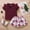 Wine, variant on AURIGATE Baby Girl Clothes Skirt Toddler Girls Clothes Summer Short Sleeve Linen Bow Tops Flowers Skirt Outifit