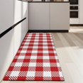 thumbnail image 4 of Red and White Plaid Pattern Kitchen Rug Mat,Kitchen Runner Rugs Non Skid Washable,Decorative Kitchen Floor Mats for Kitchen,Sink,Laundry,17"X47", 4 of 5