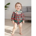 thumbnail image 4 of BemeyourBBs Baby Girls Christmas Romper, Long Sleeve Crew Neck Embroidery Bodysuit, 4 of 9