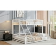 thumbnail image 6 of Generic Twin XL over Queen Floor Bunk Bed Frame with Ladder and Safety Guardrails, Easy Assemble, White, 6 of 9