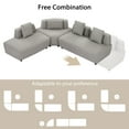 thumbnail image 5 of 3-piece Sectional Sofa,Free Convertible Sofa with Four Removable Pillows,Contemporary Sofa Couch for Living Room,Home,Office,Grey, 5 of 7