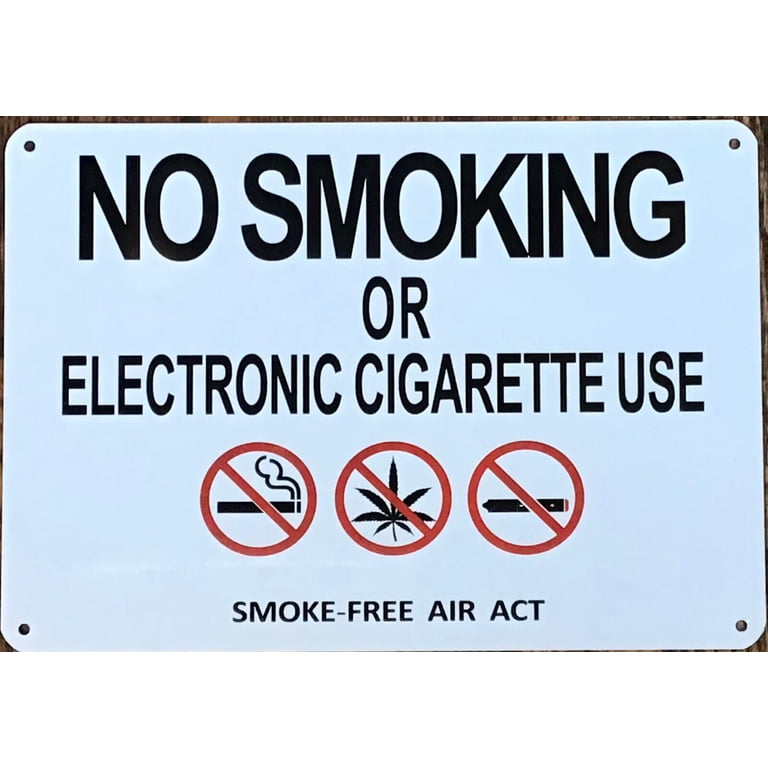 electronic cigarette signs No Smoking OR Electronic Cigarette USE Sign (7x10, White BACKGROUND,Aluminum) -ref15822
