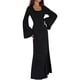 thumbnail image 2 of Vestido de Punto Acanalado para Mujer, Acampanada, Ajustado, Holgado e Informal. Negro L, 2 of 8