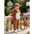 thumbnail image 5 of RUINIXCW Toddler Baby Horse Cosplsy Zip Front Plush Long Sleeve Hooded Jumpsuit, 5 of 6