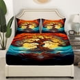 thumbnail image 3 of YST Tree Of Life Sheet Set - Colorful Boho Sheets Watercolor Nature Botanical 3Pcs Twin Size Soft Microfiber Bed Sheets Set for Kids and Adults - 1 Fitted Sheet 1 Top Sheet 1 Pillowcase, 3 of 5