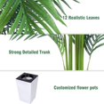 thumbnail image 4 of CUITING Artificial Palm Tree with White Tall Planter  5ft Tall Potted Artificial Silk Palm Tree Plant  Fake Tropical Plant  Home Office Floor Room Decor Plants Indoor Outdoor  Housewarmin, 4 of 9