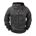 thumbnail image 1 of Ceisia Men's casual sports solid color hooded jacket pocket long Gift sleeve outerwear, 1 of 8