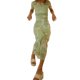 thumbnail image 3 of TRKIYQC, vestido ajustado largo estampado de verano para mujer, manga corta, estampado elegante, cuello redondo, fiesta, playa, vacaciones, ropa de calle TRKIYQC  casual, 3 of 9