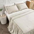 thumbnail image 2 of Bedding Bedspread Set Bed King - 3 Pieces Farmhouse Bedspread Skirt Coverlet Bed Spreads Quilt Chic Vintage Bedding Ruffle Bedspread Rustic with 2 Pillow Shams for Bedroom Home Dorm (Wheat, King), 2 of 7