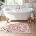 thumbnail image 4 of Lahome Floral Pink Washable Rug,2'x3' Boho Bathroom Rugs Non Slip Soft Bedroom Accent Rug, Ultra Thin Flower Small Throw Rug for Entryway Indoor Door Mat for Kitchen Bedside, Pink, 4 of 8