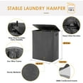 thumbnail image 5 of Double Laundry Hamper with Lid, 135L Clothes Hampers for Laundry with Removable Bags & Labels, Laundry Hamper 2 Section for Separating, Large Laundry Basket for Laundry Room, Bedroom, Grey, 5 of 14