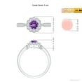 thumbnail image 5 of ANGARA Natural Vintage Inspired Amethyst Milgrain Ring with Diamond Halo in 14K White Gold for Women (Size-5mm) | February Birthstone, Anniversary, Jewelry Gift for Women | Natural Amethyst Ring, 5 of 9