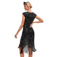 thumbnail image 2 of IDOPIP 1920s Flapper Dresses for Women Great Gatsby Dresses Sequin Fringed Roaring 20s Cocktail Dress, 2 of 4