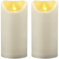 2PCS 3"x6" Waterproof Outdoor Battery Operated Flameless LED Pillar Candles  Flickering Plastic Resin Electric Decorative Light for Lantern Patio Garden Home Decor Party Wedding Decoration