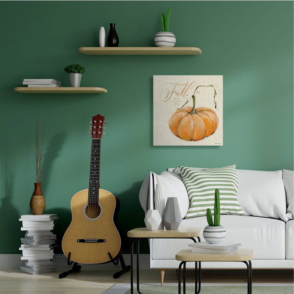 Stupell Industries Fall Is My Favorite Color Orange Pumpkin Seasonal Word Design Canvas Wall Art by Stephanie Workman Marrott