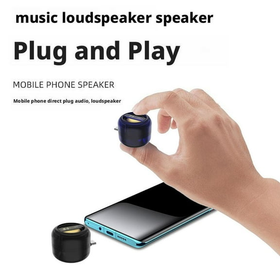 QHUDLV Type-C Mini Phone Speaker – Plug-In Rechargeable – Clear Bass Sound