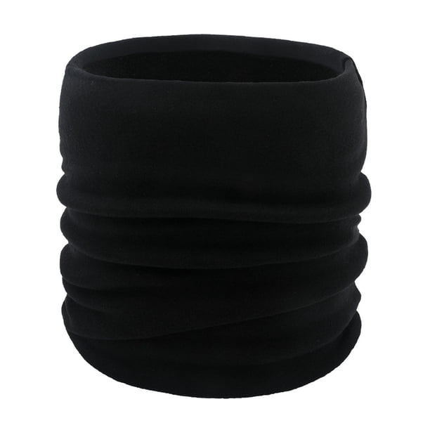 Bufanda de invierno para mujer, cálida y protectora, de cuello alto, de hilo grueso, de color liso y con cubrecuello, de poliéster.