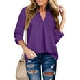 thumbnail image 4 of Fantaslook Womens Blouses 3/4 Sleeve V Neck Work Shirts Dressy Tops Chiffon Office Wear, 4 of 9