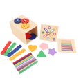 thumbnail image 1 of Activity Wooden Shape Sorter Toy Early Learning Educational Color Shape Matching Cube for Toddlers, 1 of 7